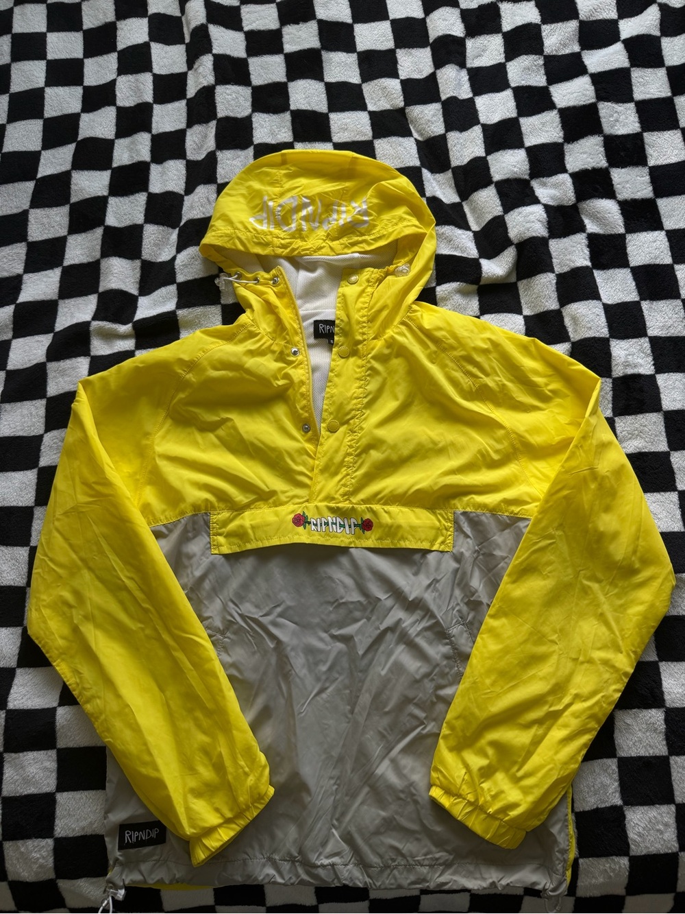 Ripndip Yellow and Light Gray Pullover Anorak